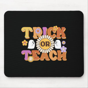 Retro Trick Or Teach Ghost Teacher Halloween Costu Mouse Pad