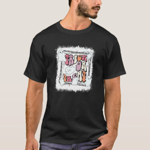 Retro Trick Or Treat Floral Ghost Halloween Costum T-Shirt