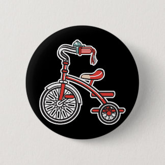 retro tricycle 6 cm round badge