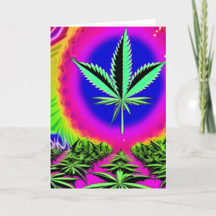 Retro Trippy Psychedelic Hippy Groovy 60's Peace H Holiday Card