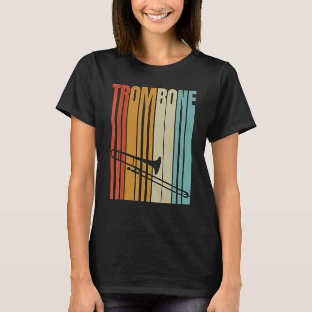 Retro Trombone  Cool Brass Instruments T-Shirt (Front)