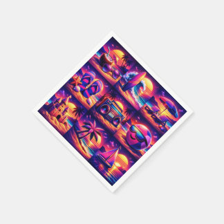 Retro Tropical Beach Party Napkins
