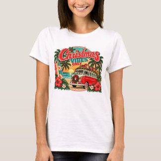Retro Tropical Christmas Beach Vintage Holiday T-Shirt