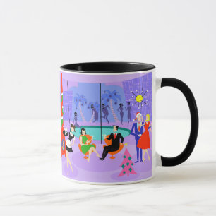Retro Tropical Christmas Party Mug