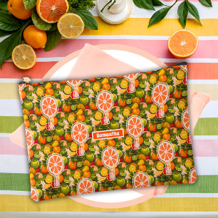 Retro Tropical Citrus Pickleball Bridal Shower Accessory Pouch