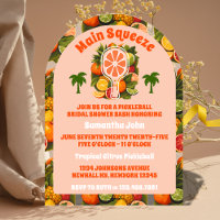 Retro Tropical Citrus Pickleball Bridal Shower