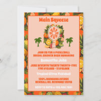 Retro Tropical Citrus Pickleball Bridal Shower