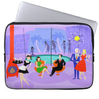Retro Tropical Cocktail Party Laptop Sleeve
