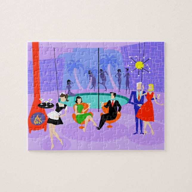 Retro Tropical Cocktail Party Puzzle (Horizontal)