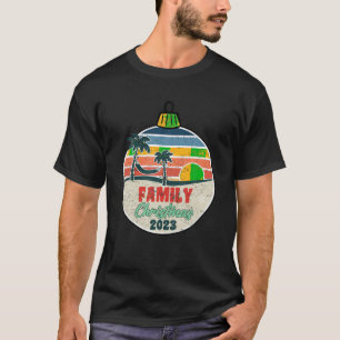 Retro Tropical Family Christmas 2023 Vacation Palm T-Shirt