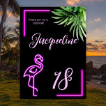 Retro tropical neon pink flamingo 18th birthday invitation<br><div class="desc">👉 Invite your friends to your 18th birthday party with this awesome retro themed tropical neon invitation with a pink flamingo! - Simply click to personalise this design 🔥 My promises - This design is unique - It is designed with you in mind 🙏 Thank you for supporting my small...</div>