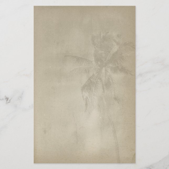 Retro Tropical Palm Tree Paper Stationery (Front)