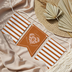 Retro Tropical Palm Tree Pickleball Bridal Shower  Bunting