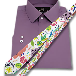 Retro Tropical Paradise Hawaiian pattern Tie