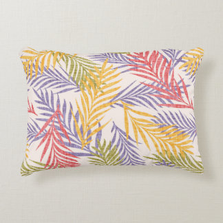 Retro tropical pattern of palm leaf. decorative cushion
