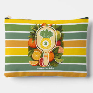 Retro Tropical Pineapple Pickleball Bridal Shower Accessory Pouch
