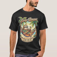 Retro Tropical Sloth Relaxing in Hammock