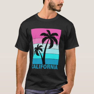 Retro Tropical Sunset Beach Summer Vacation CA Cal T-Shirt