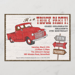 Retro Truck Party Invitation