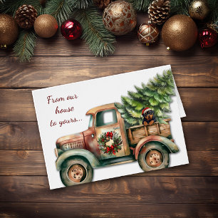 Retro Truck Rottweiler Dog Christmas