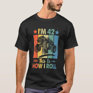 Retro Trucker Birthday This's How I Roll 42nd Birt T-Shirt