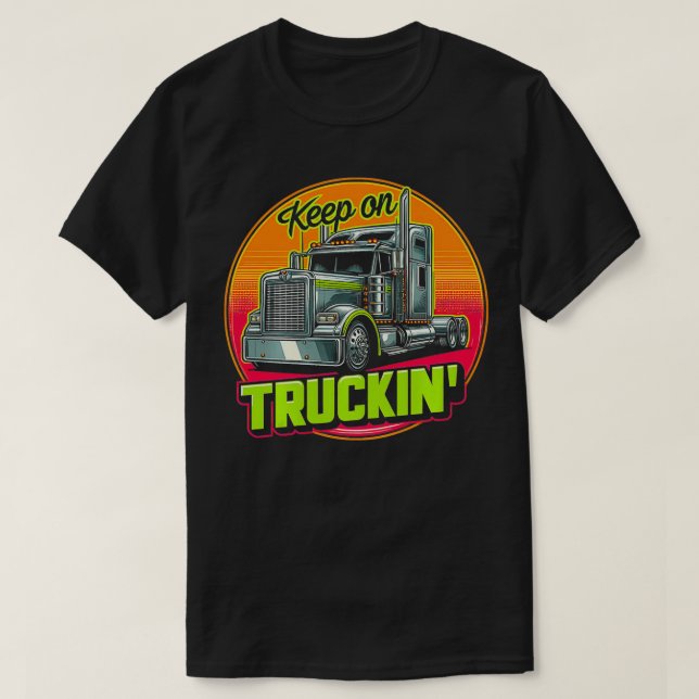 Retro Trucker  Truck Driver Trucking Trucks Lover  T-Shirt (Design Front)