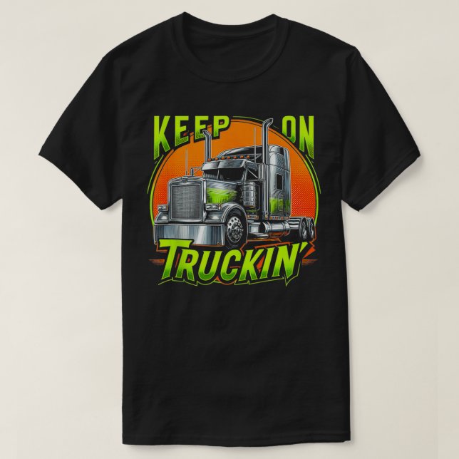 Retro Trucker  Truck Driver Trucking Trucks Lover  T-Shirt (Design Front)