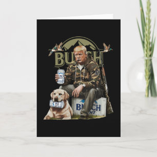 Retro Trump Hunting Deer Funny Beer Drinking Beer  Card