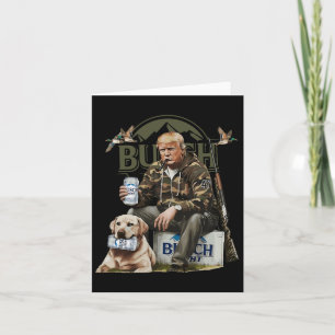 Retro Trump Hunting Deer Funny Beer Drinking Beer  Card