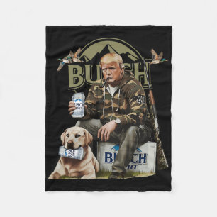 Retro Trump Hunting Deer Funny Beer Drinking Beer Fleece Blanket