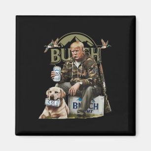Retro Trump Hunting Deer Funny Beer Drinking Beer  Magnet