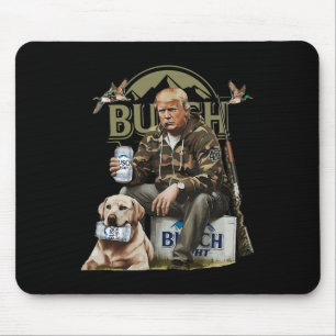 Retro Trump Hunting Deer Funny Beer Drinking Beer Mouse Pad