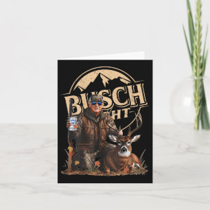 Retro Trump Hunting Deer Funny Beer Drinking Card