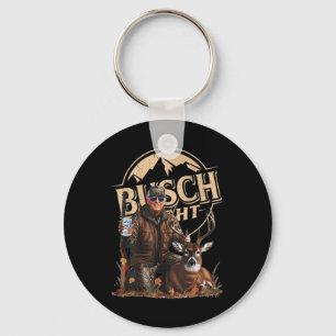 Retro Trump Hunting Deer Funny Beer Drinking Key Ring