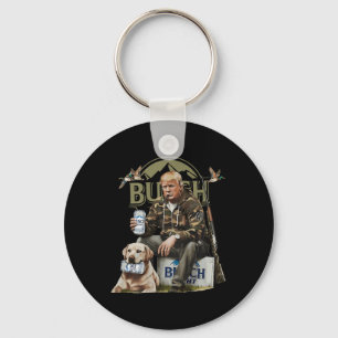 Retro Trump Hunting Deer Funny Beer Drinking Key Ring