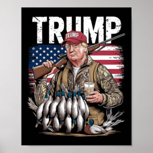 Retro Trump Hunting Duck Hello Hunting Season Us F Poster