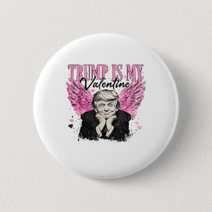 Retro Trump Is My Valentine Trump Valentine's Day  6 Cm Round Badge
