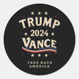 Retro Trump Vance Red Classic Round Sticker