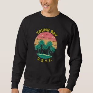 Retro Trunk Bay Vacation Souvenir Palm Tree Sweatshirt