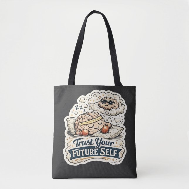 Retro Trust Your Future Self Skeleton Graphic Men' Tote Bag (Front)