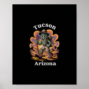 Retro Tucson Arizona Hiking Trail Adventure Cactus Poster