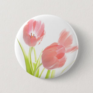 Retro tulip flower Button pin Badge