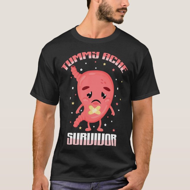 Retro Tummy Ache Survivor Stomach Ache Recovery  I T-Shirt (Front)
