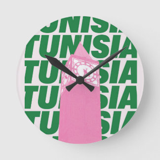 Retro Tunisia Clock Poster | Vintage Travel-Inspir