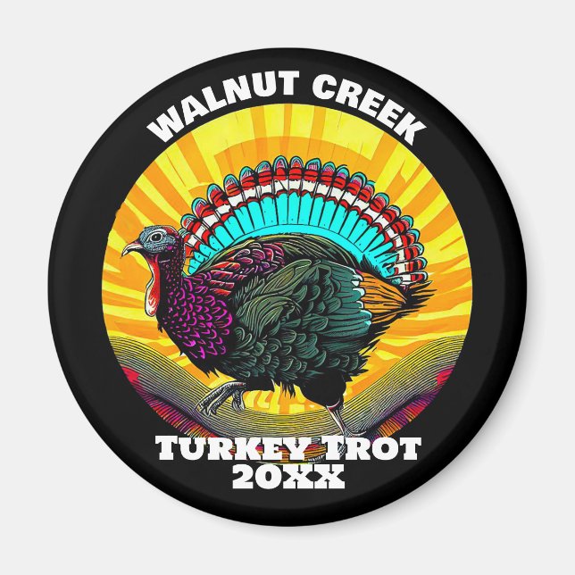 Retro Turkey Trot Magnet (Front)