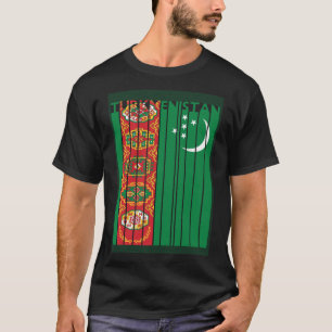 Retro Turkish Vintage Turkmenistan Flag Turkmenis T-Shirt