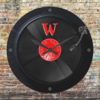 Retro Turntable Clock Monogrammable Vintage Design