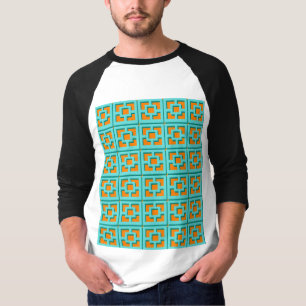 Retro Turquoise and Orange Trellis T-Shirt