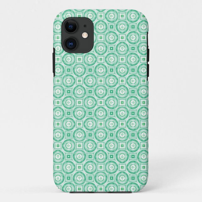 Retro Turquoise Circles Abstract Case-Mate iPhone Case (Back)