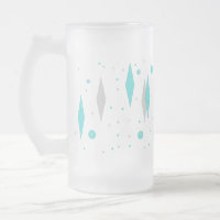Retro Turquoise Diamond & Starburst Mug